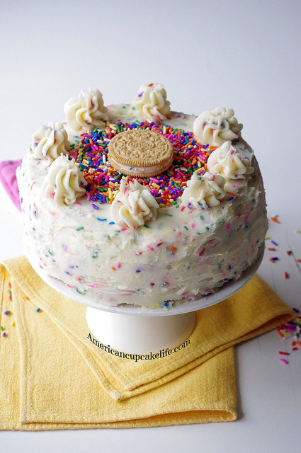 Golden Oreo Funfetti Cake