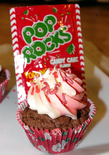 Candy Cane Pop Rocks Cupcakes