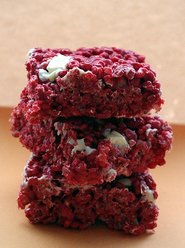 Red Velvet Rice Krispie Treats