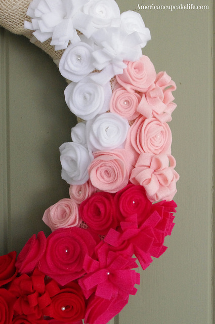 Ombre Felt Flower Wreath