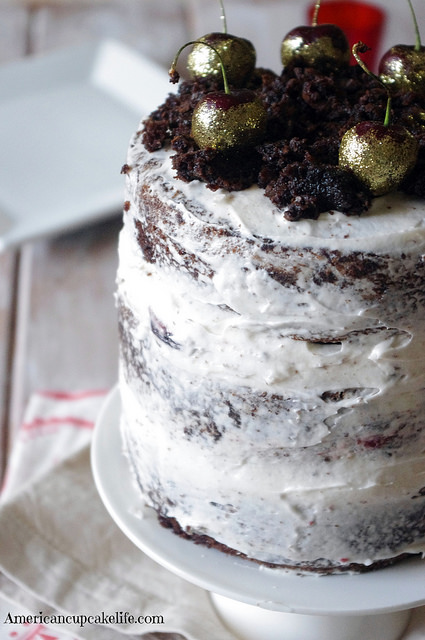 Chocolate Cherry Kirsch Cake