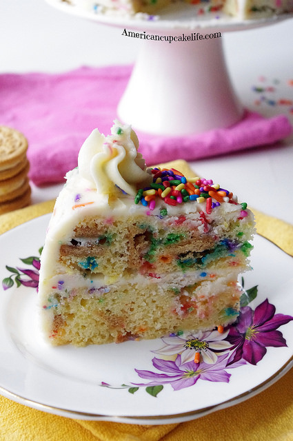 Golden Oreo Funfetti Cake