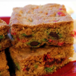 M&M Christmas Cookie Bars