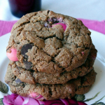 Chewy Raspberry Dark Chocolate Chip Cookies
