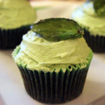 Chocolate Mint Cupcakes with Crystallized Mint Leaves