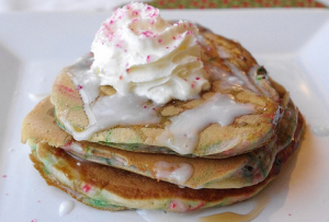 Christmas Cake Batter Pancakes