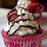 Pink Champagne Strawberry Cupcakes
